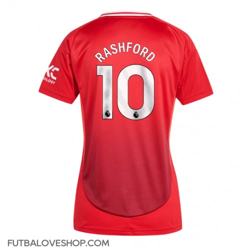 Dres Manchester United Marcus Rashford #10 Domáci pre Ženy 2024-25 Krátky Rukáv